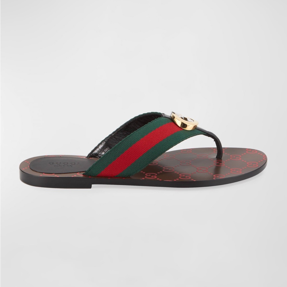 Gucci Women's Black and Red Sandals